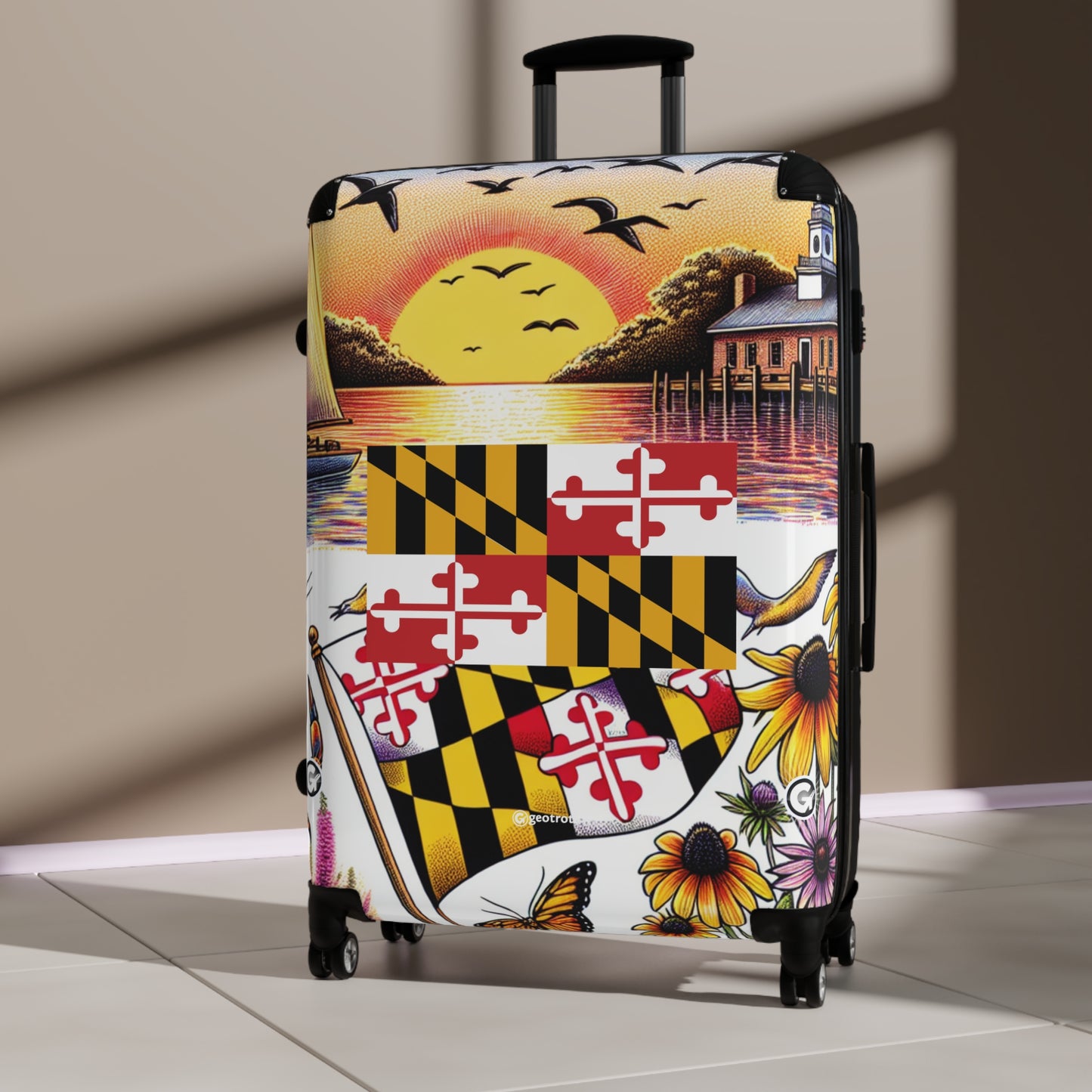 Maryland USA STATE FLAGS Luggage Bag Rolling Suitcase Travel Accessories