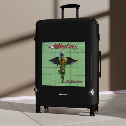 Montley Crue Dr Feelgood Eighties Music Album Luggage Bag Rolling Suitcase Spinner