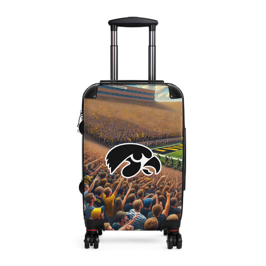 Iowa University Hawkeyes College Football Team Luggage Bag Rolling Suitcase Spinner