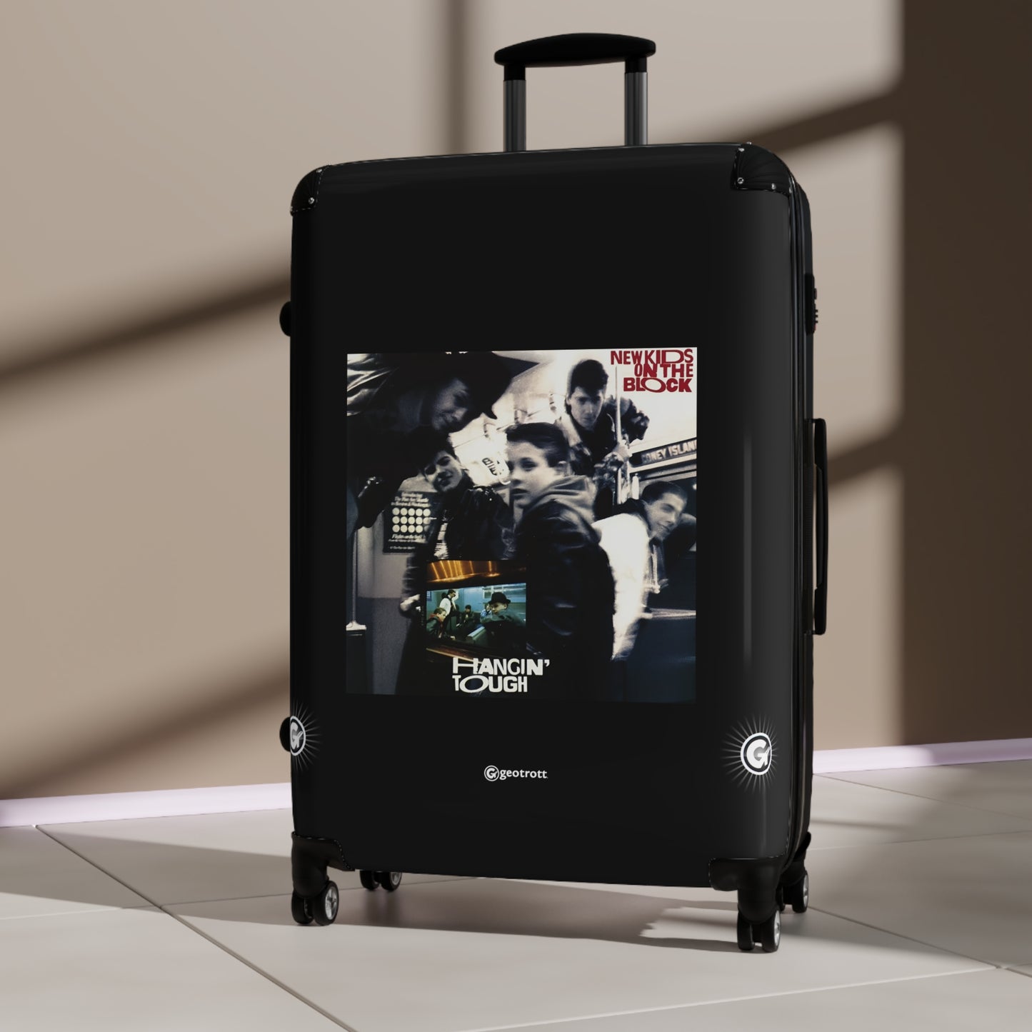 New Kids on the Block Hanging Tough Eighties Music Album Luggage Bag Rolling Suitcase Spinner