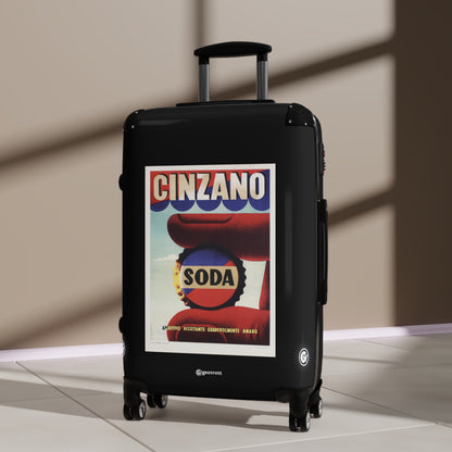 Cinzano Soda Aperitivo Dissetante Gradevolmente Amaro Vintage Posters Retro Ad Luggage Bag Rolling Suitcase Spinner