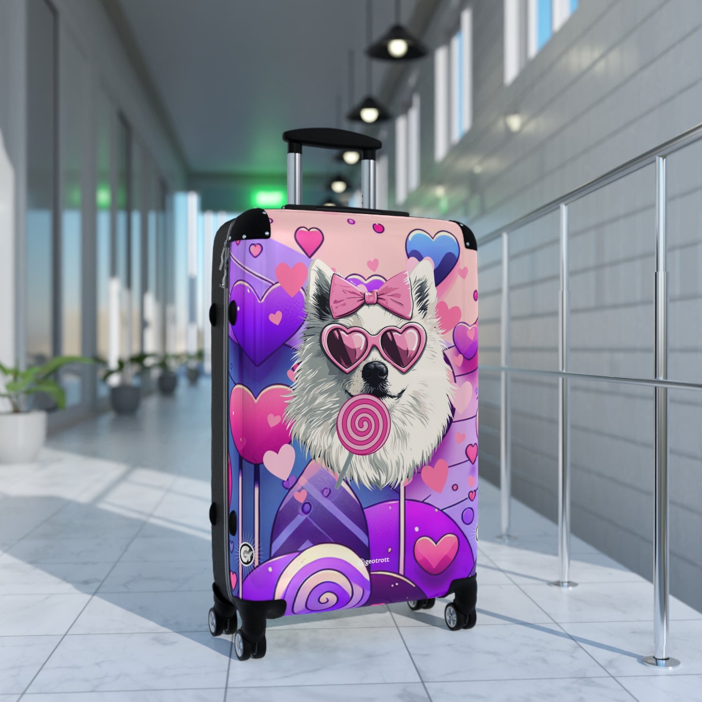 Puppy Love Delight Luggage Bag Rolling Suitcase Spinner