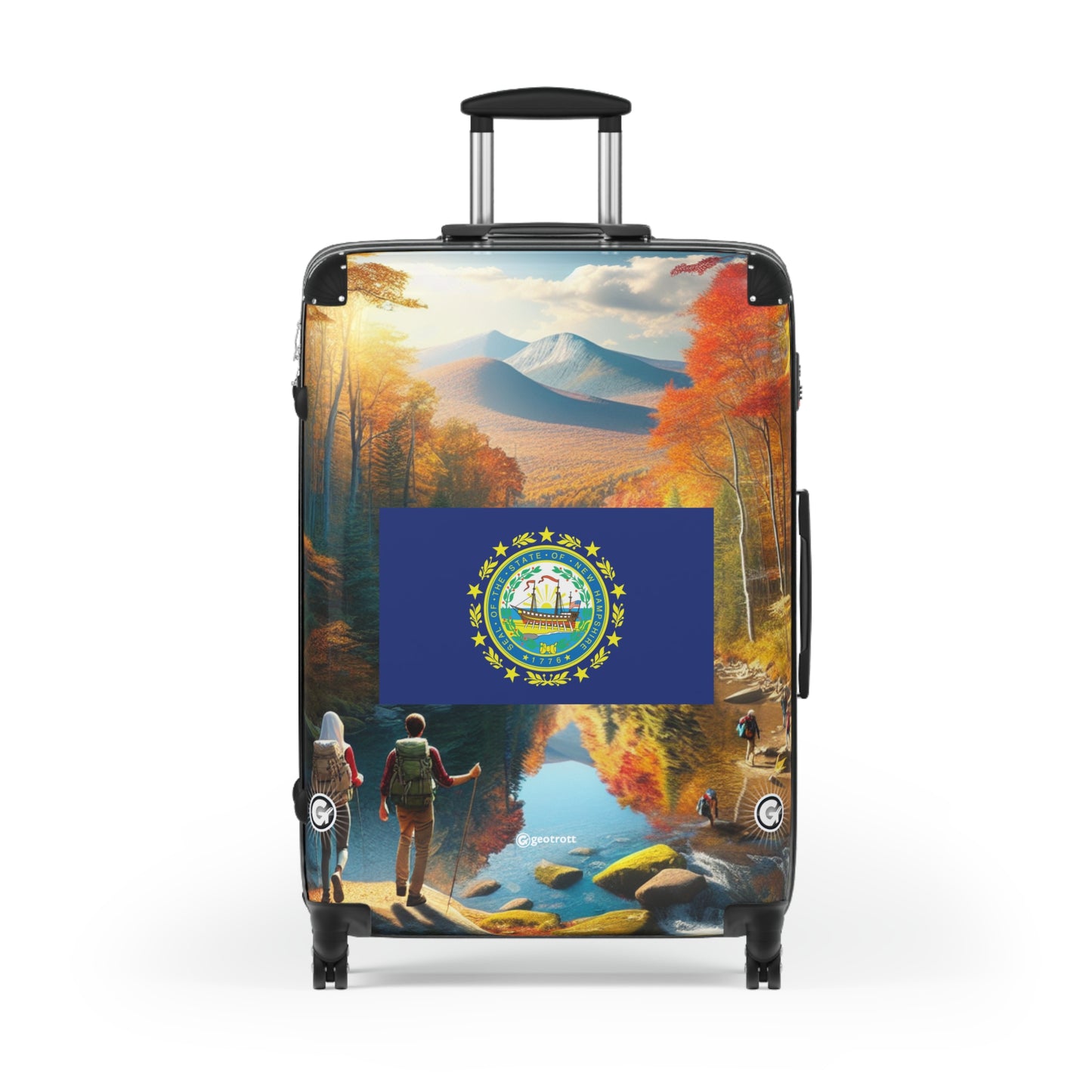 New Hampshire USA STATE FLAGS Luggage Bag Rolling Suitcase Travel Accessories