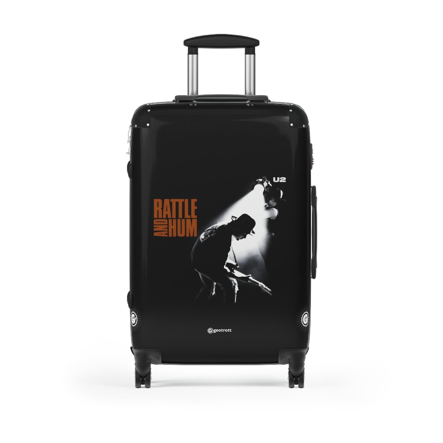 U2 Rathle and Hum Eighties Music Album Luggage Bag Rolling Suitcase Spinner