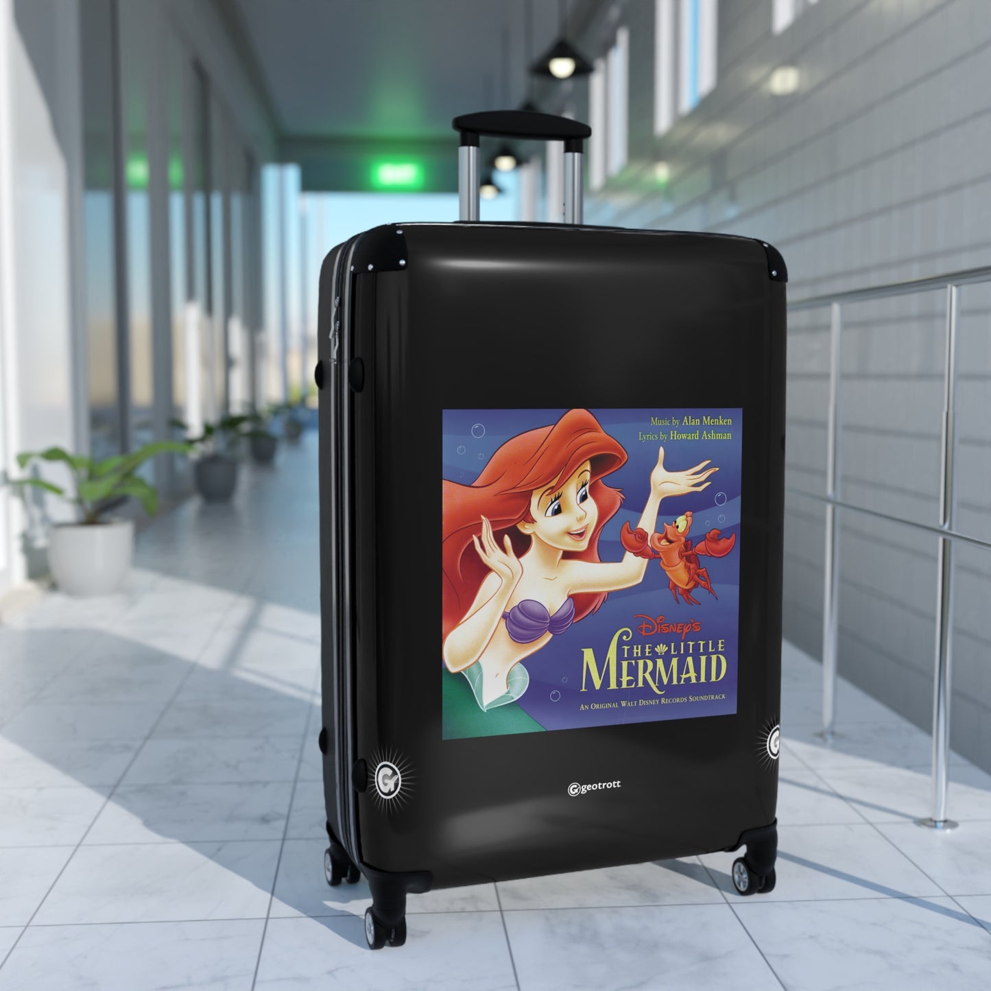 The Little Mermaid Soundtrack Eighties Music Album Luggage Bag Rolling Suitcase Spinner