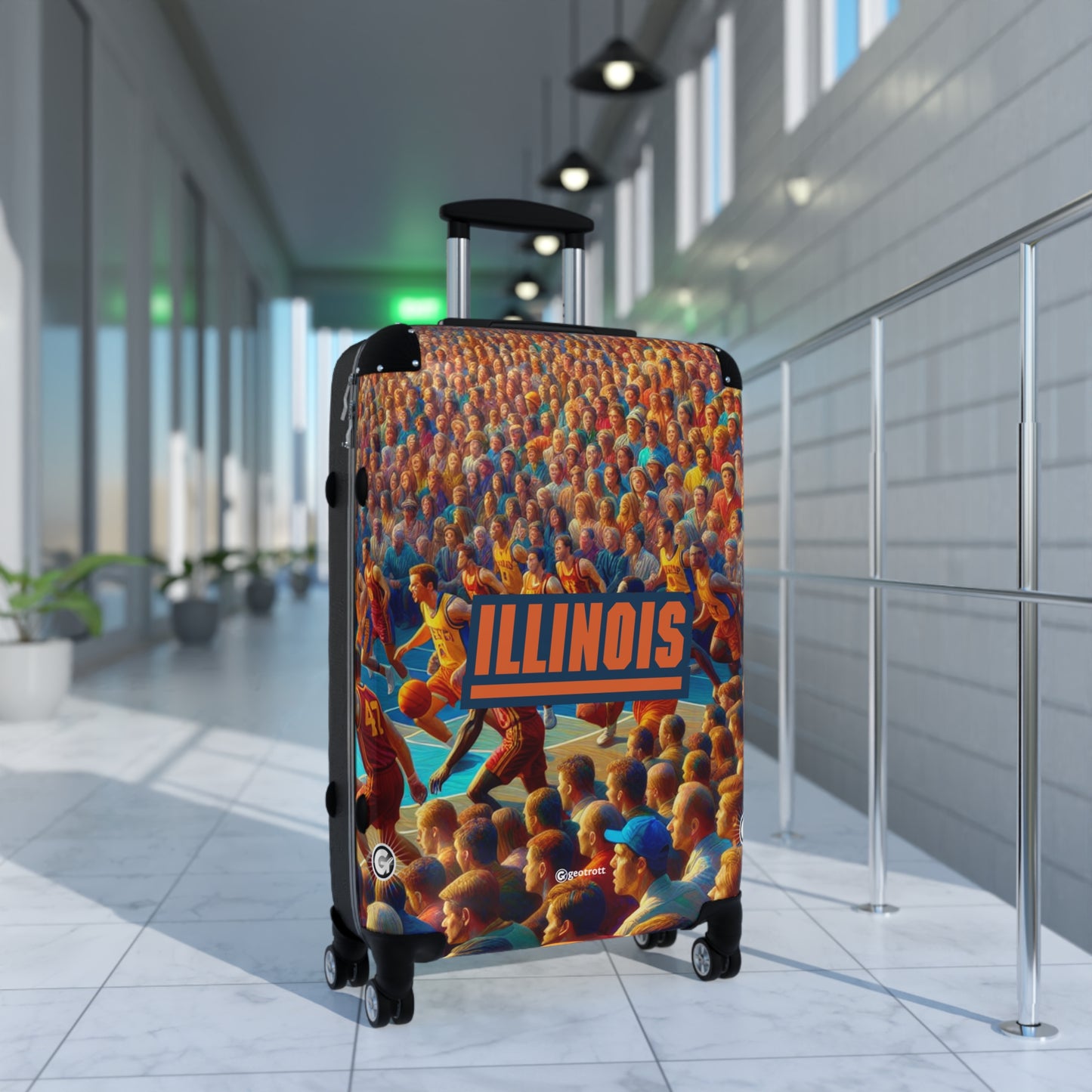 Illinois Fighting Illini men's Basketball Team Luggage Bag Rolling Suitcase Spinner