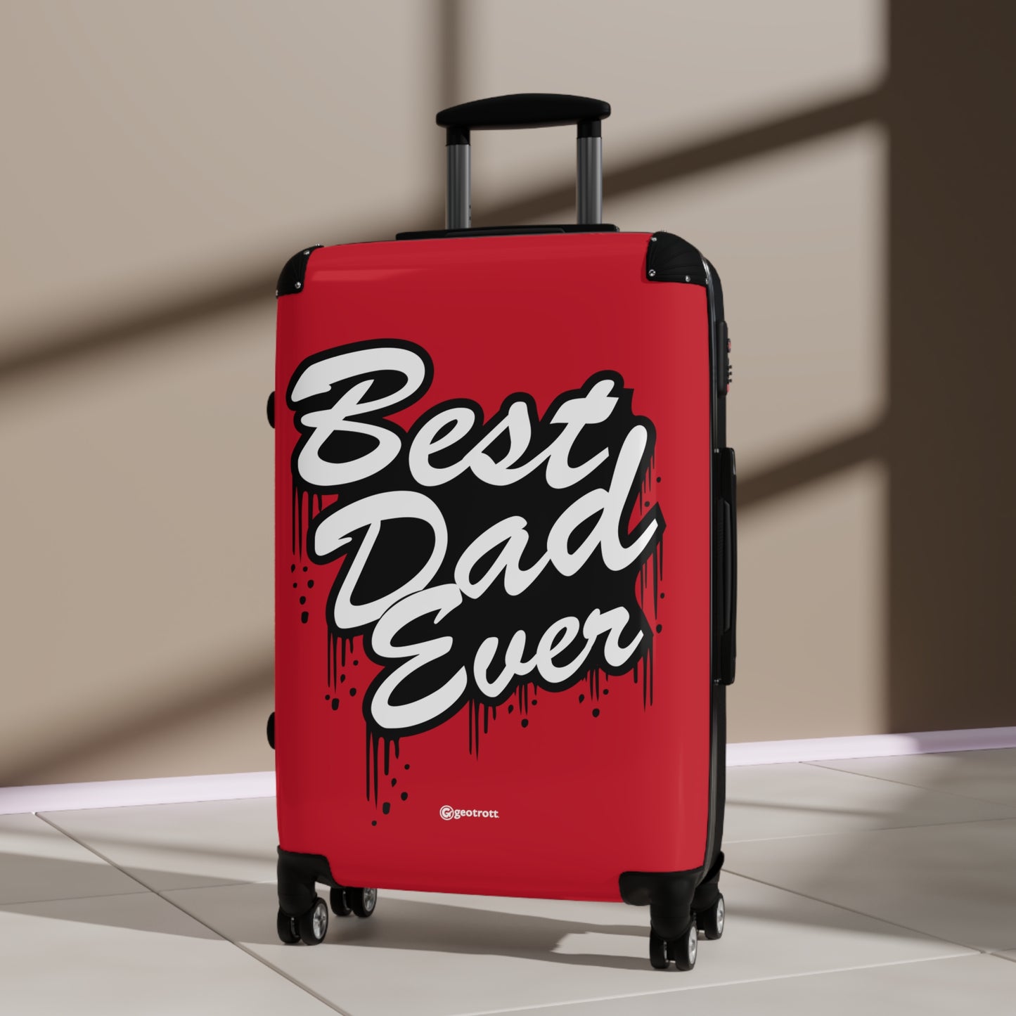 Best Dad Ever Red Emotive Inspirational Fathers Day Luggage Bag Rolling Suitcase Travel Accessories