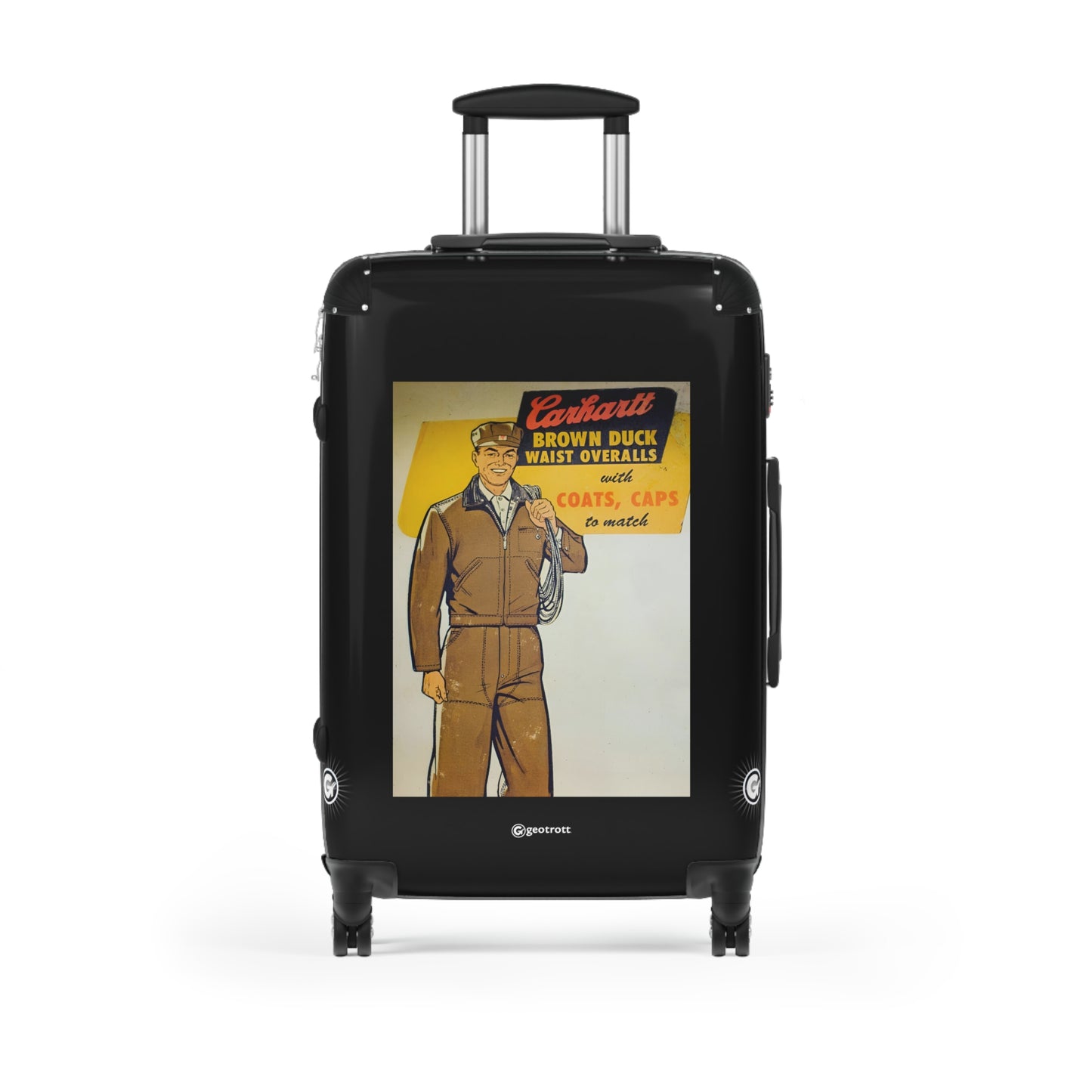 Brown Duck Waist Overalls Carhartt Vintage Posters Retro Ad Luggage Bag Rolling Suitcase Spinner