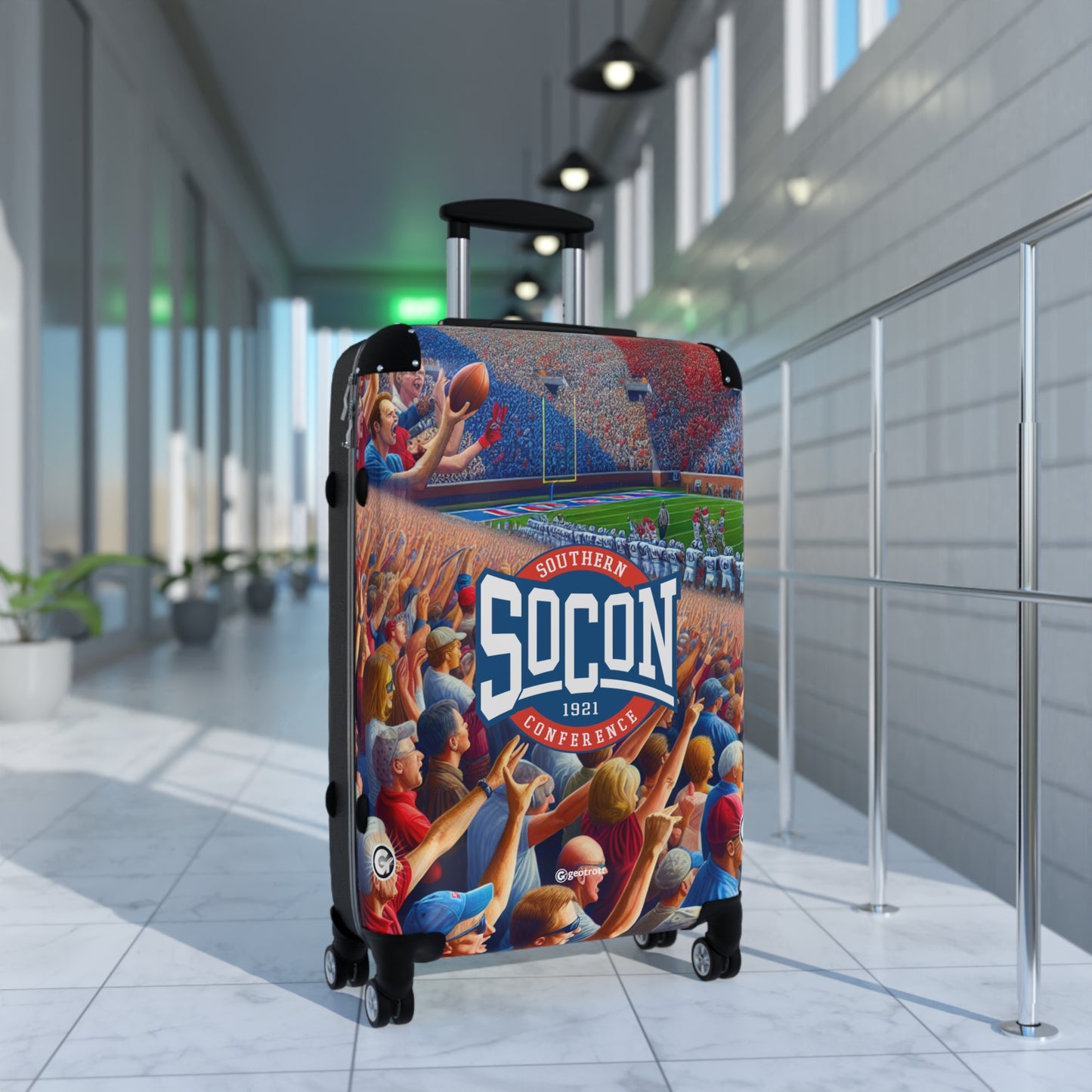 The NCAA Football Southern Collegiate Athletic Conference Luggage Bag Rolling Suitcase Spinner