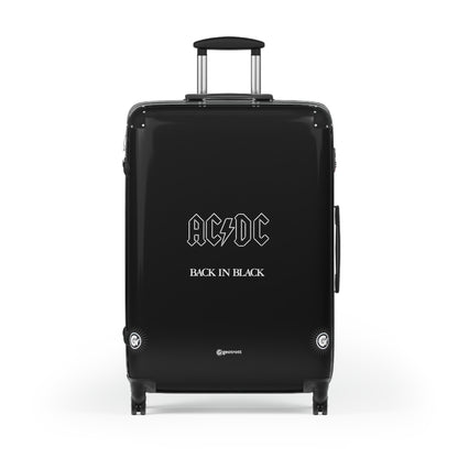 AC DC Back in Black Eighties Music Album Luggage Bag Rolling Suitcase Spinner