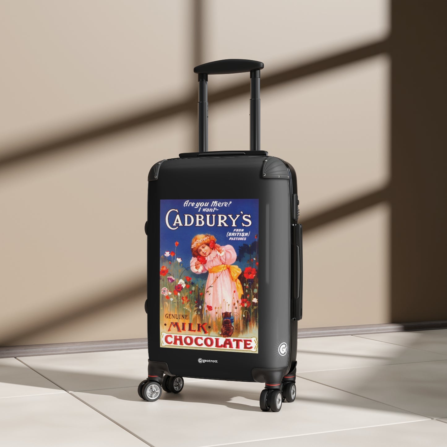 Are you there I want Cadbury's Chocolate Vintage Posters Retro Ad Luggage Bag Rolling Suitcase Spinner