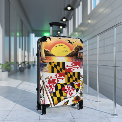 Maryland USA STATE FLAGS Luggage Bag Rolling Suitcase Travel Accessories