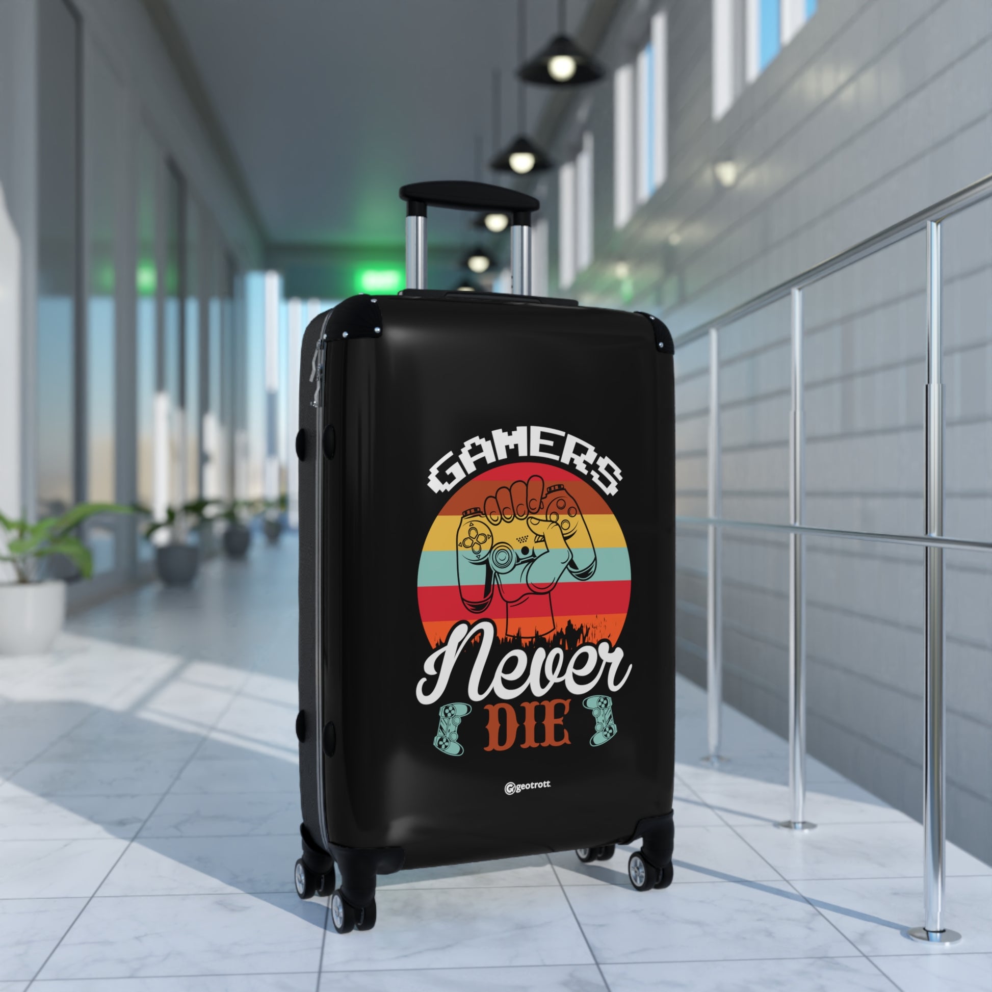 Gamers Never Die Gamer Gaming Suitcase-Bags-Geotrott