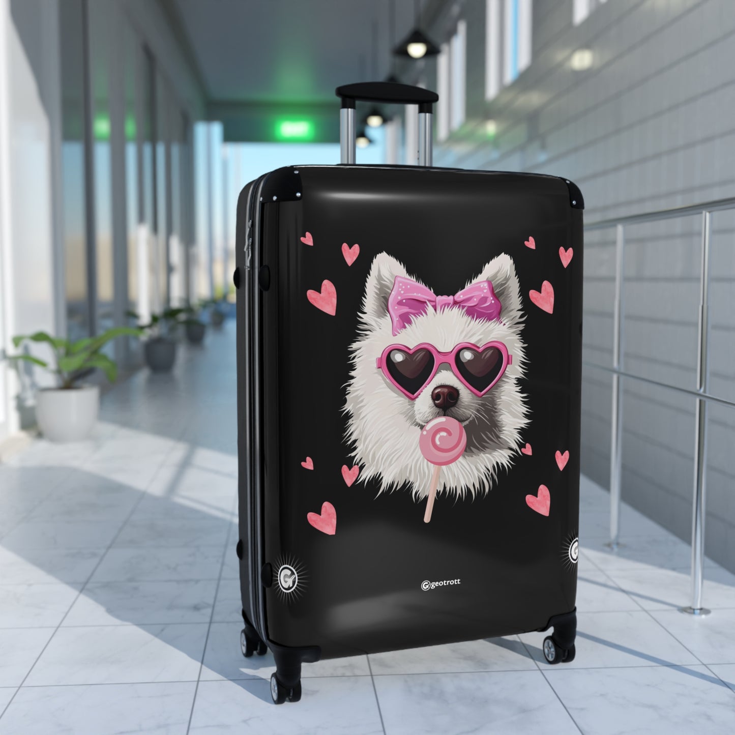 Midnight Glam Pooch Luggage Bag Rolling Suitcase Spinner