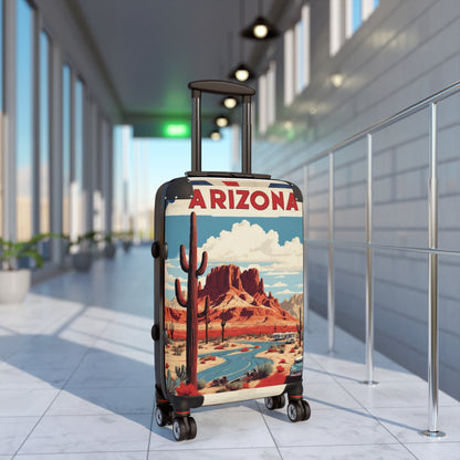Arizona's Red Rock Wonders: Vintage Travel Poster, Desert Landscape with Classic Cars Vintage Travel Poster