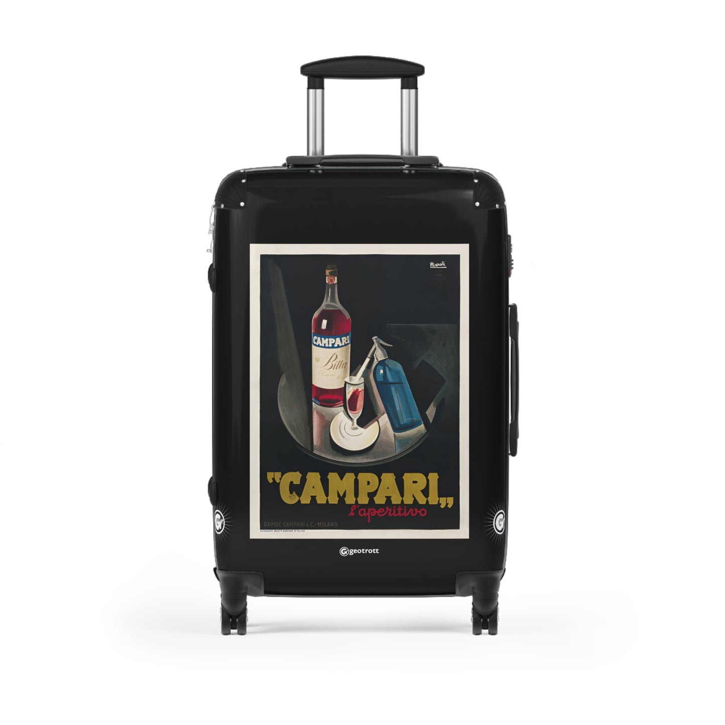 Laperitivo Campari Vintage Posters Retro Ad Luggage Bag Rolling Suitcase Spinner