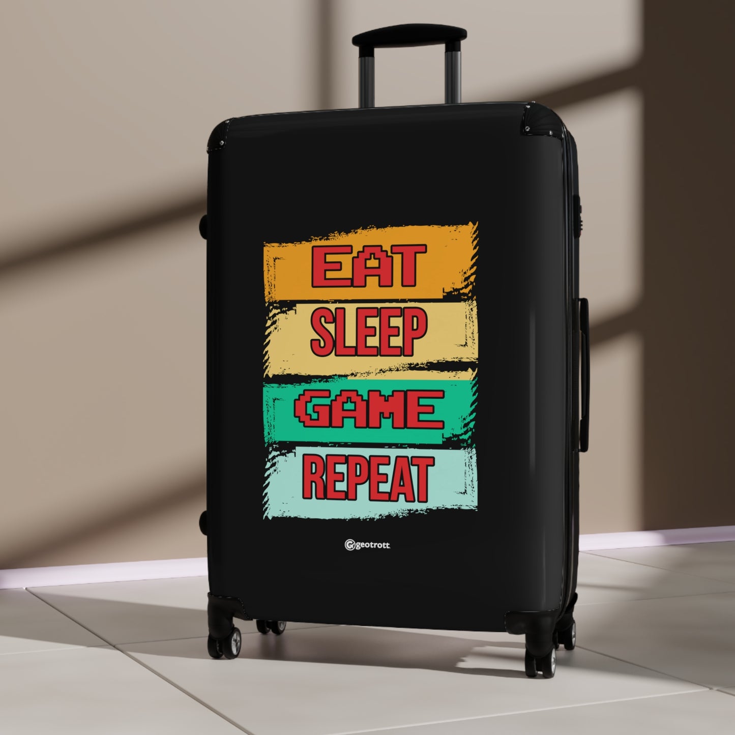 Eat Sleep Game Repeat 3 Gamer Gaming Suitcase-Bags-Geotrott