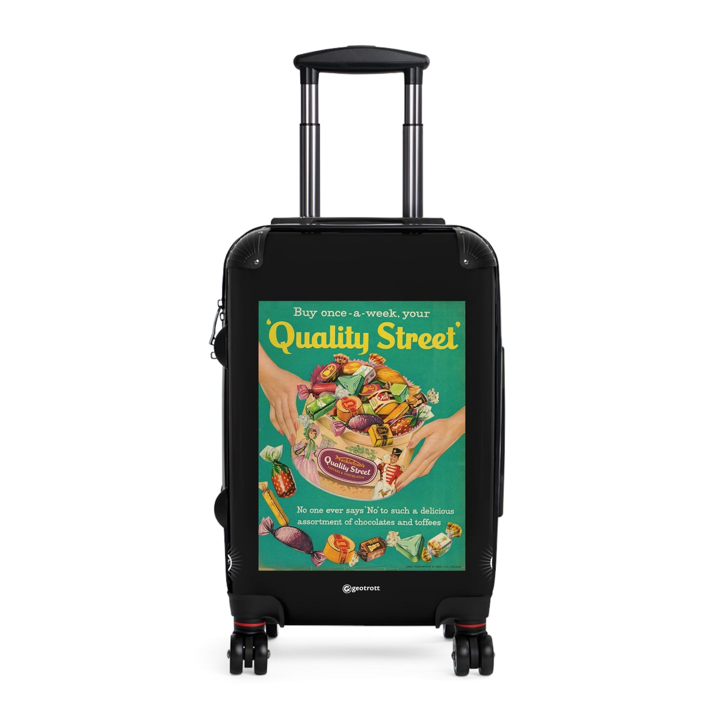 Quality Street Chocolates and Toffees Vintage Posters Retro Ad Luggage Bag Rolling Suitcase Spinner