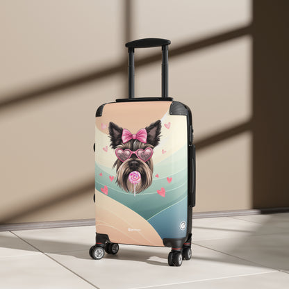 Glamorous Yorkshire Terrier Pup Elegance Luggage Bag Rolling Suitcase Spinner