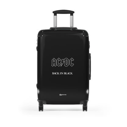 AC DC Back in Black Eighties Music Album Luggage Bag Rolling Suitcase Spinner