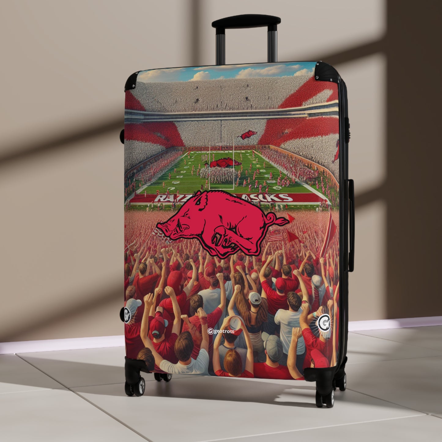 Arkansas University Razorbacks Football College Team Luggage Bag Rolling Suitcase Spinner