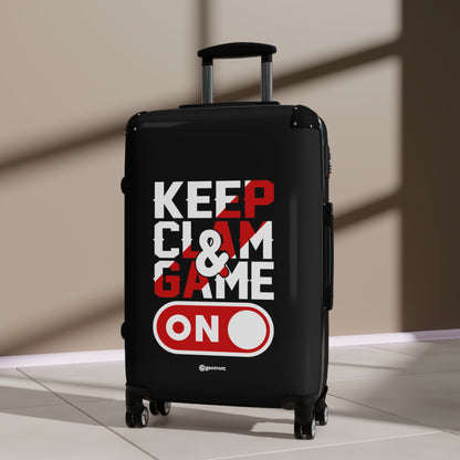 Keep Clam and Game On Gamer Gaming Suitcase-Bags-Geotrott