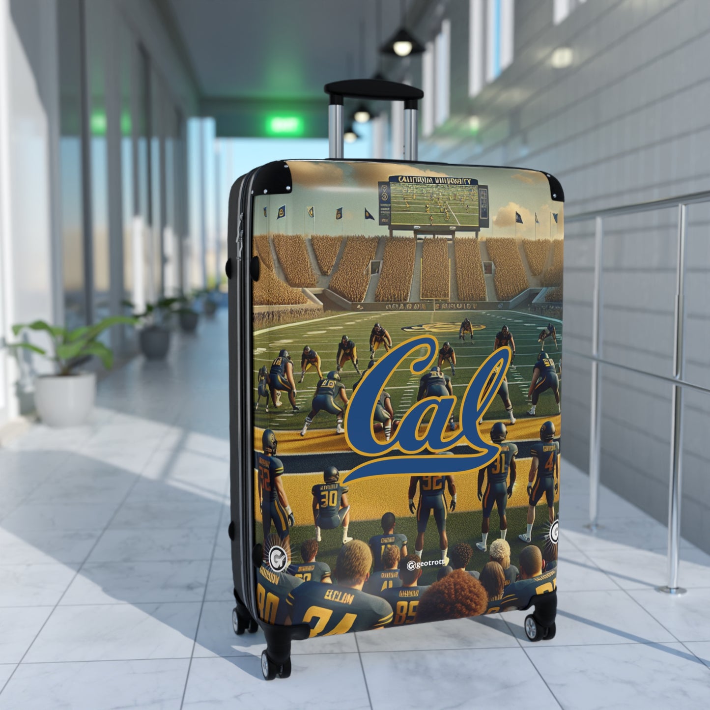 California University Golden Bears Football Team Luggage Bag Rolling Suitcase Spinner