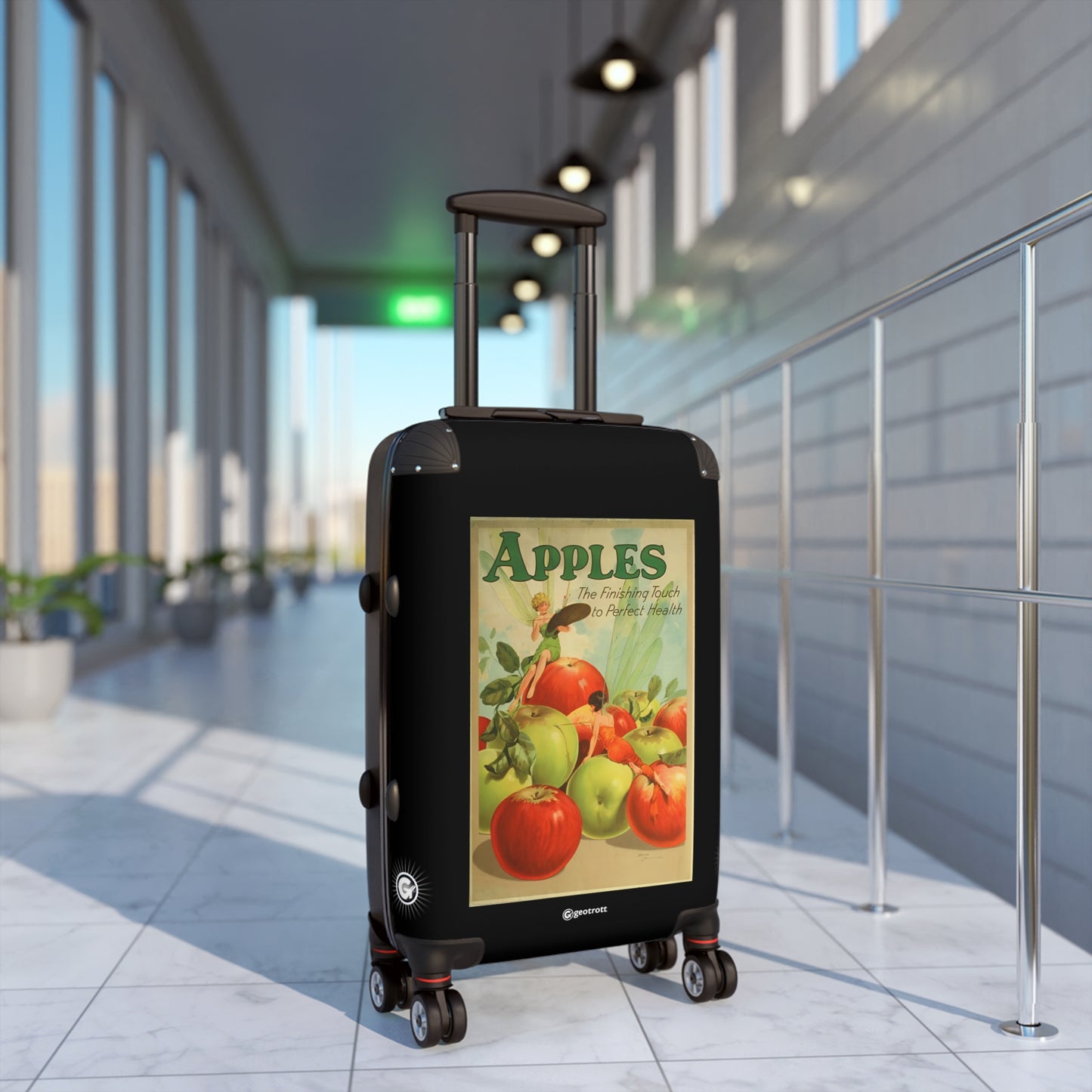 Apples The Finishing Touch to Perfect Health Vintage Posters Retro Ad Luggage Bag Rolling Suitcase Spinner