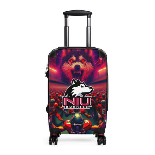 Northern Illinois University Huskies Football Team Luggage Bag Rolling Suitcase Spinner