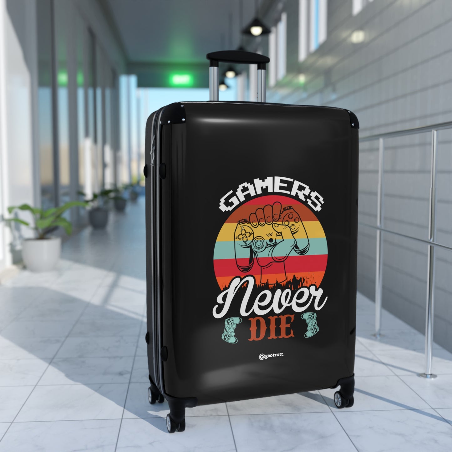 Gamers Never Die Gamer Gaming Suitcase-Bags-Geotrott