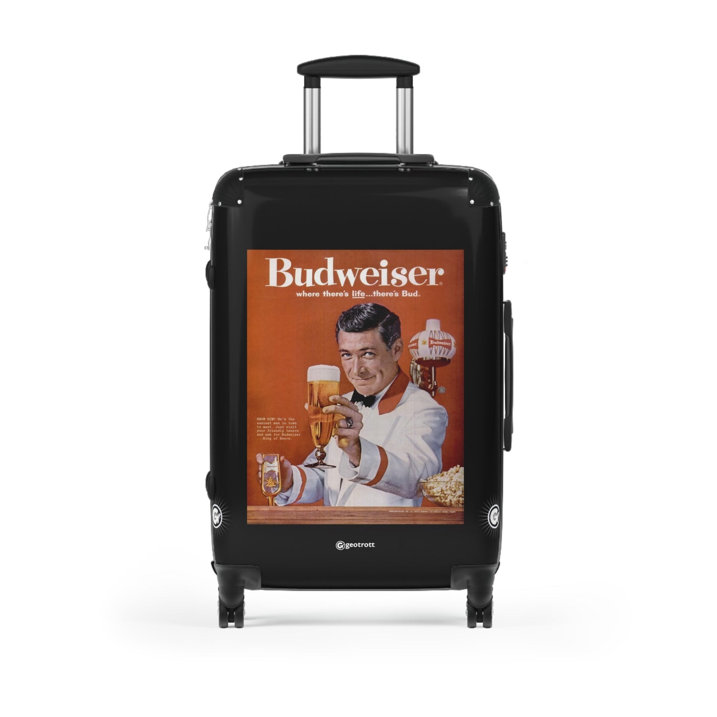 Where there is life there's Budweiser Vintage Posters Retro Ad Luggage Bag Rolling Suitcase Spinner