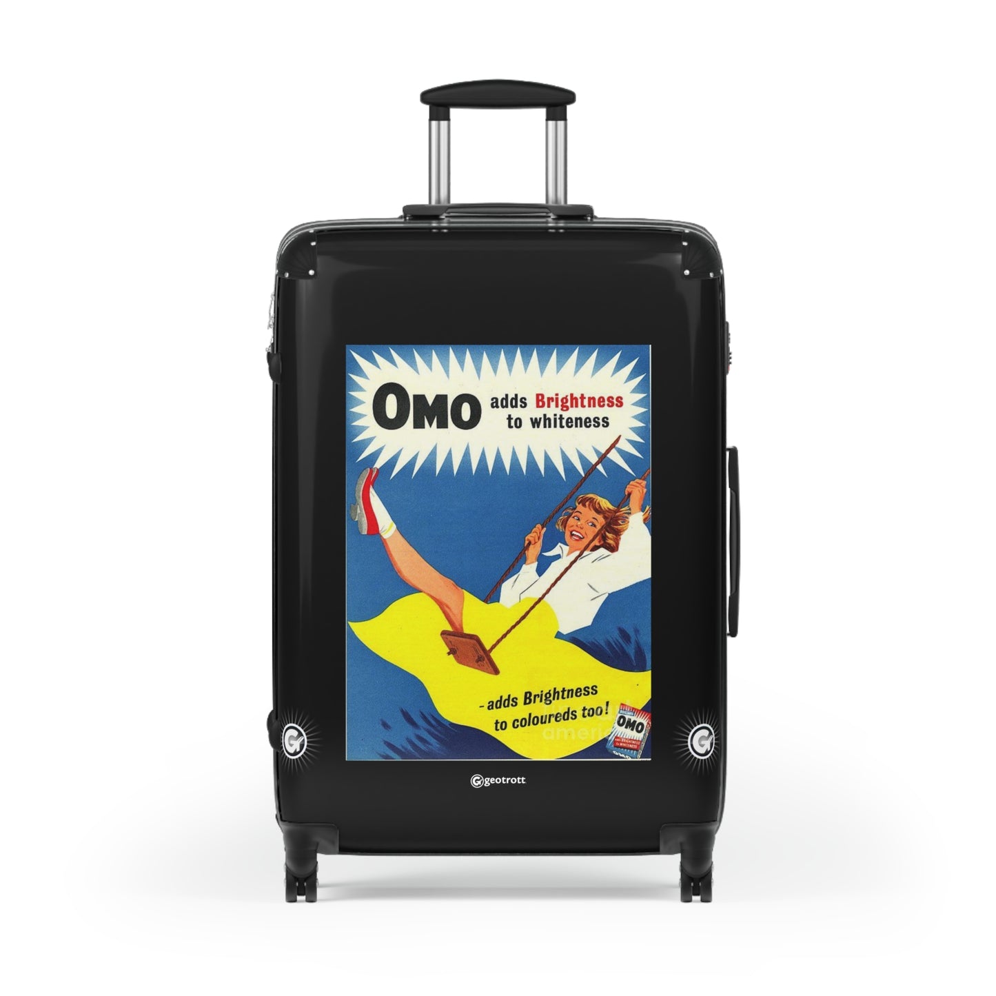 Omo Liquid Laundry Detergent Vintage Posters Retro Ad Luggage Bag Rolling Suitcase Spinner