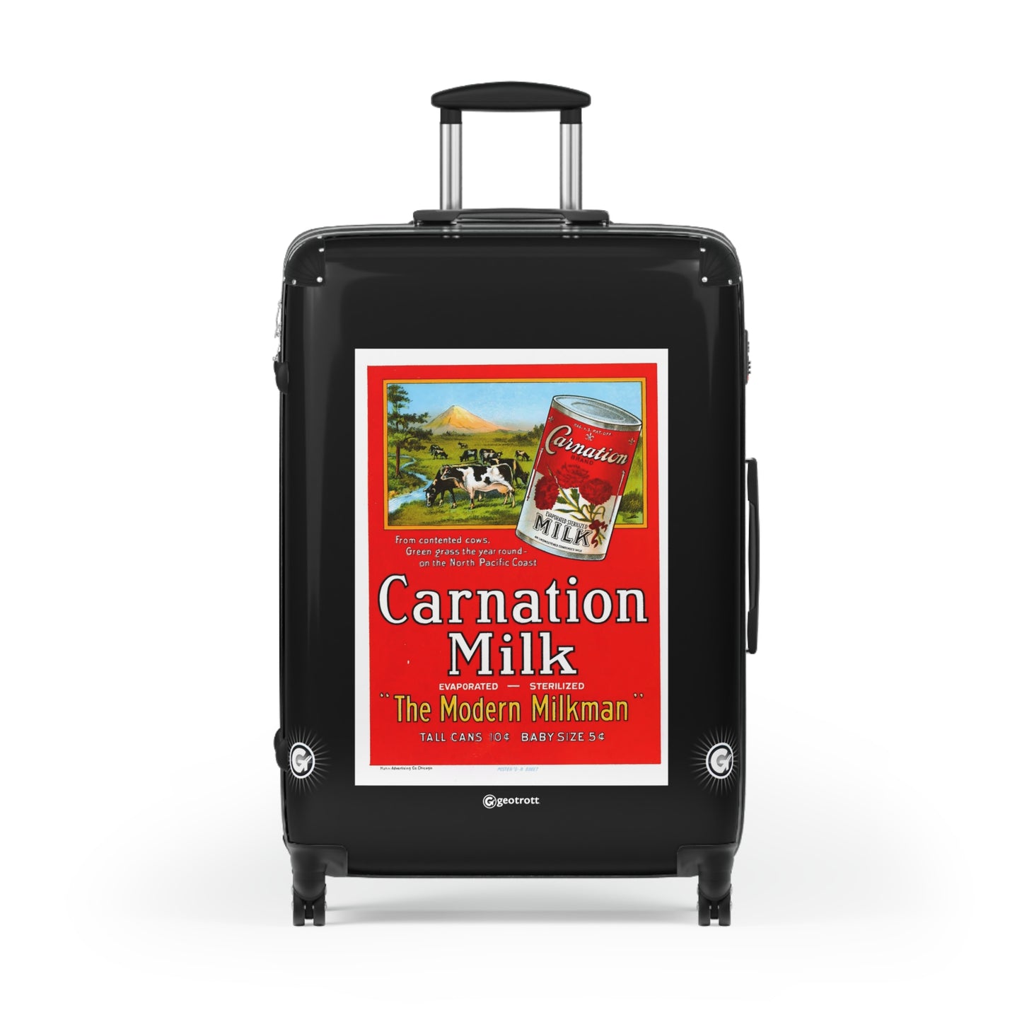 The Modern Milkman Carnation Milk Vintage Posters Retro Ad Luggage Bag Rolling Suitcase Spinner