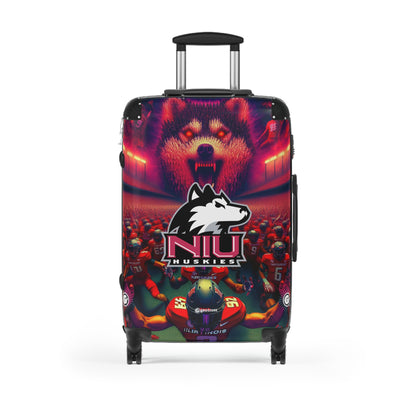 Northern Illinois University Huskies Football Team Luggage Bag Rolling Suitcase Spinner