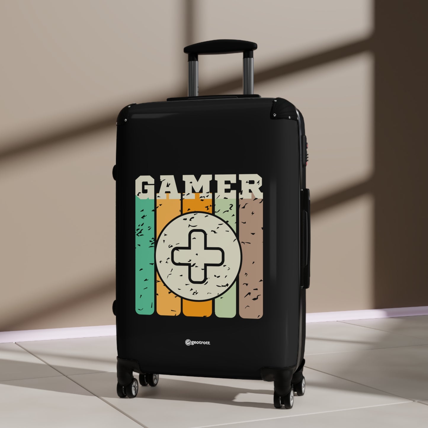 Gamer Plus Sign Gamer Gaming Suitcase-Bags-Geotrott