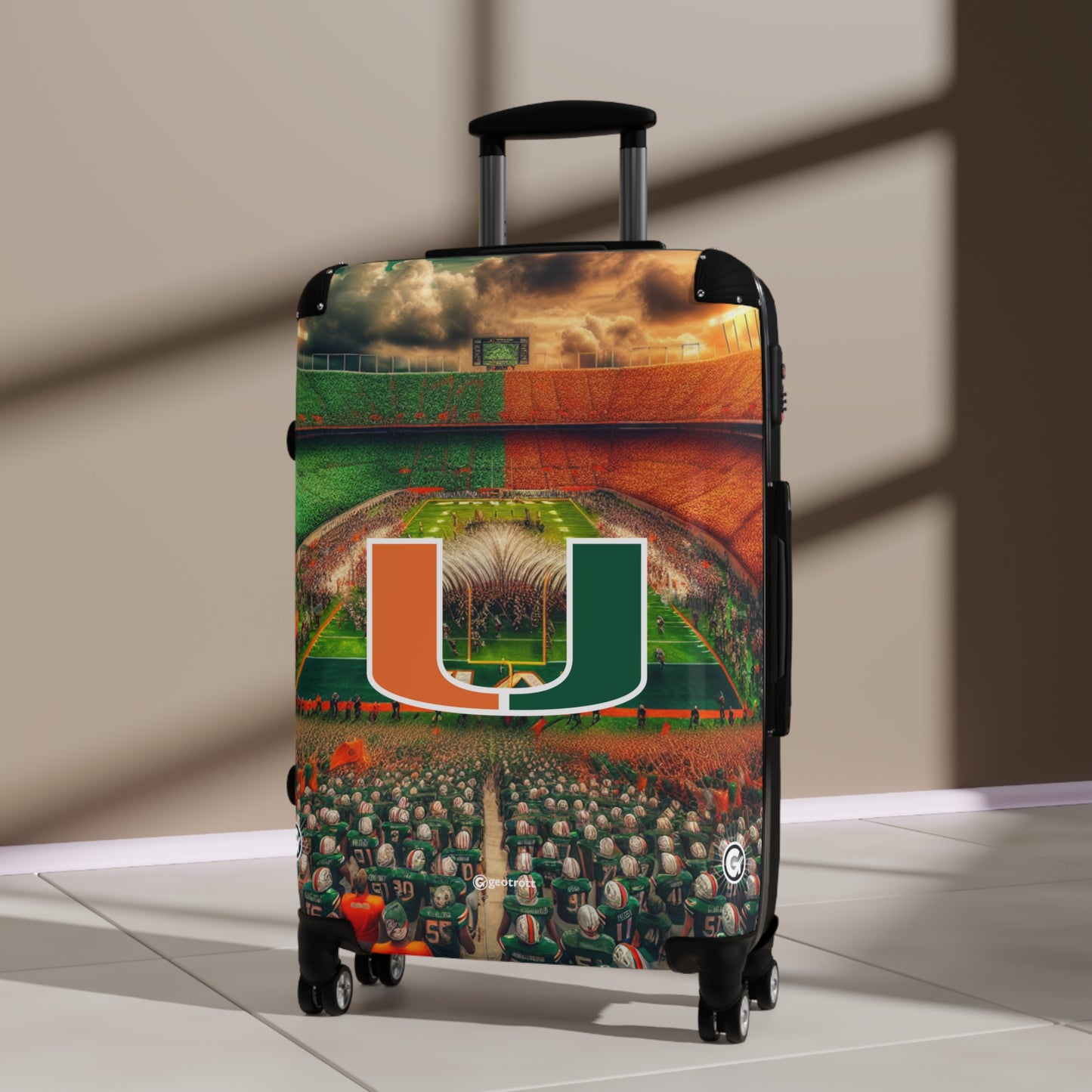 Miami University Hurricanes Football Team Luggage Bag Rolling Suitcase Spinner