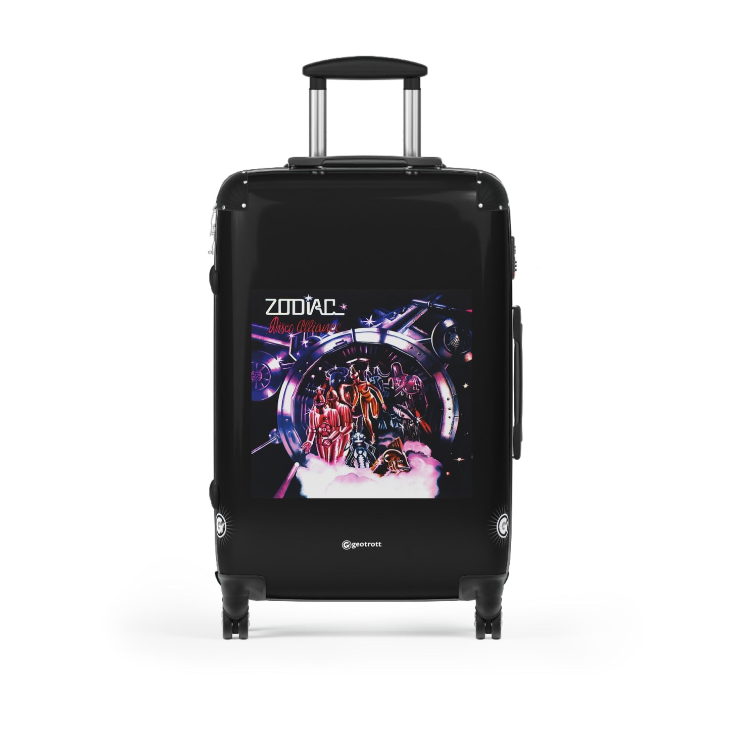 Zodiac Disco Alliance Eighties Music Album Luggage Bag Rolling Suitcase Spinner