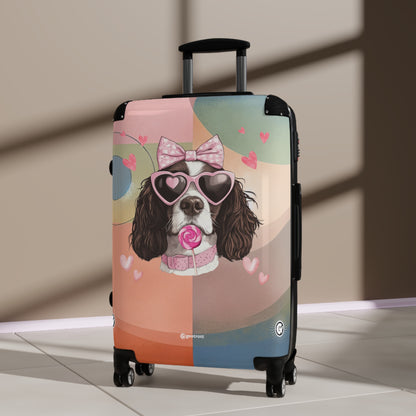 Playful Spaniel Romance Luggage Bag Rolling Suitcase Spinner