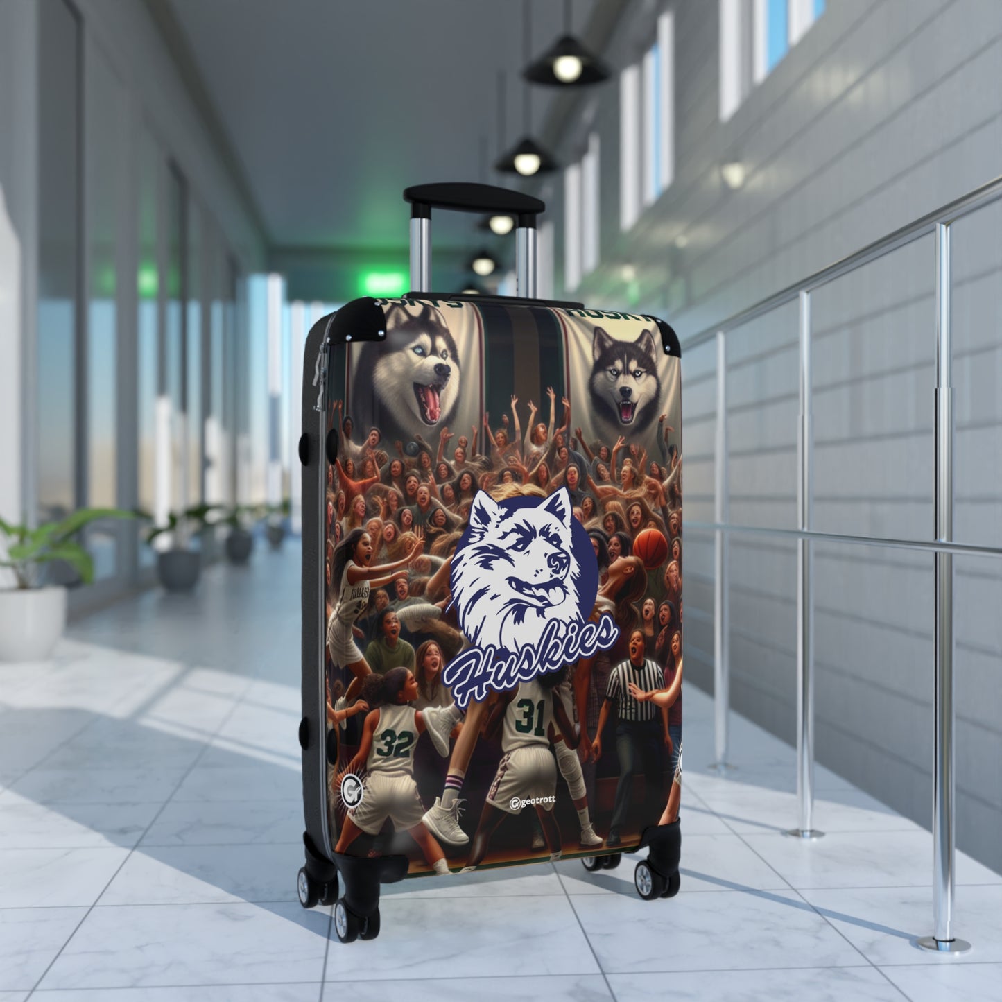 North Hollywood Huskies Freshman Girls Basketball Team Luggage Bag Rolling Suitcase Luggage Spinner