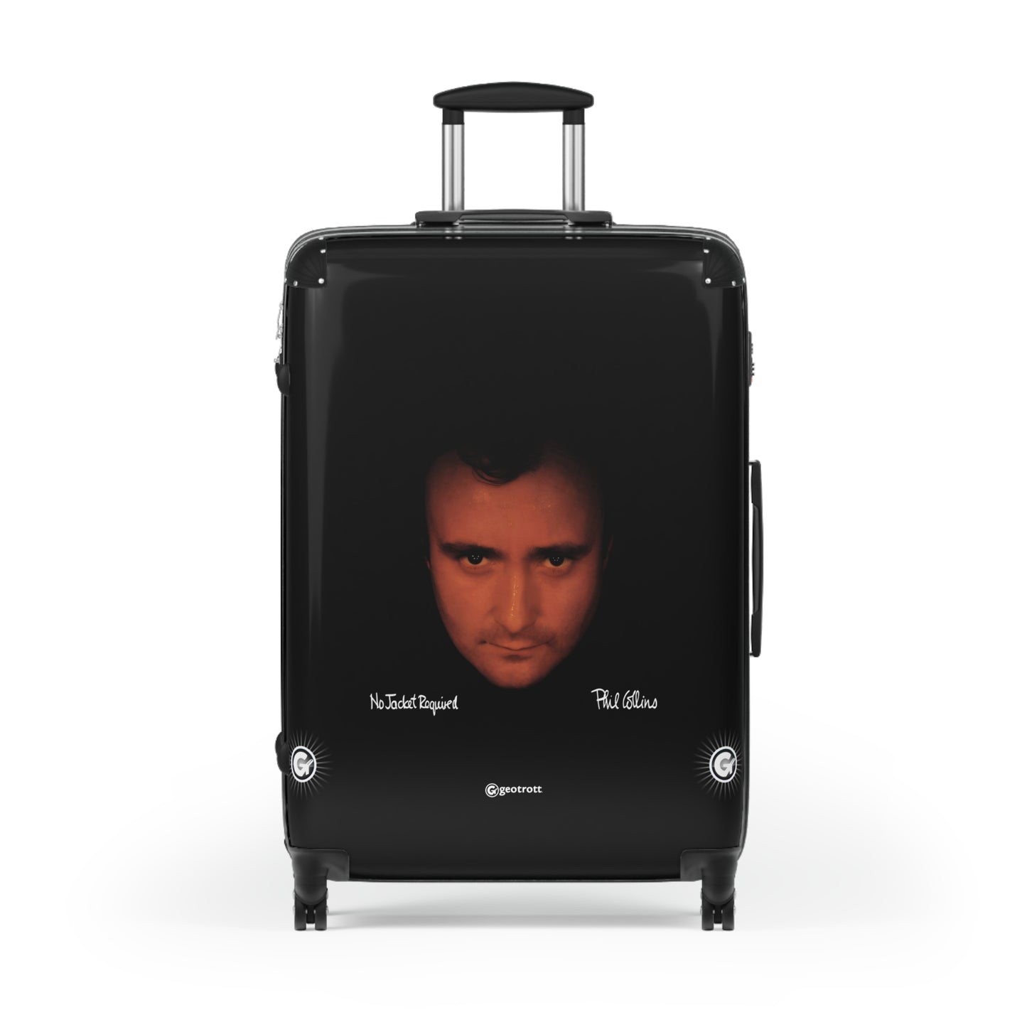 Phil Collins No Jacket Required Eighties Music Album Luggage Bag Rolling Suitcase Spinner