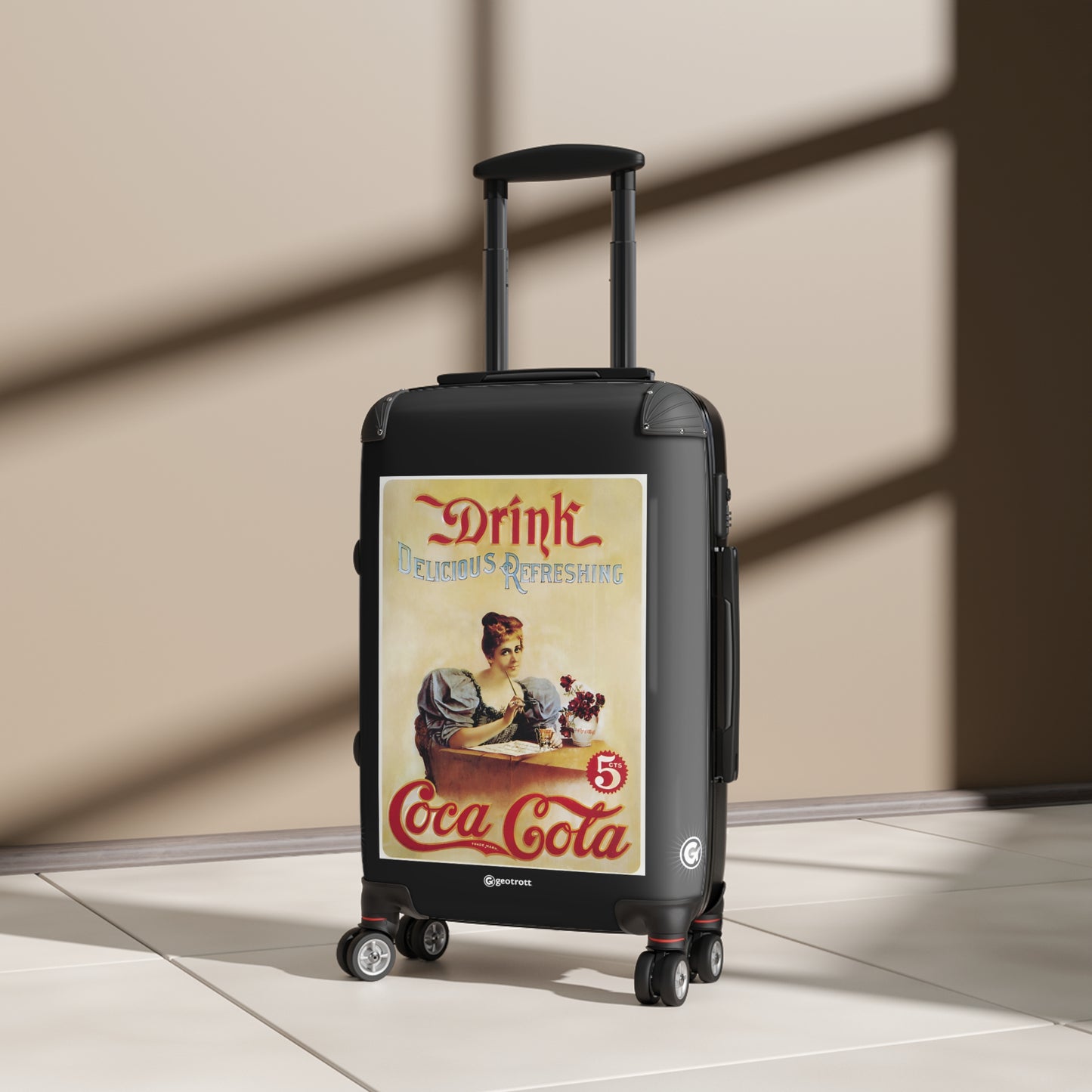 Drink Delicious Refreshing Coca-Cola Vintage Posters Retro Ad Luggage Bag Rolling Suitcase Spinner