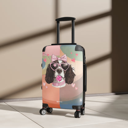 Playful Spaniel Romance Luggage Bag Rolling Suitcase Spinner