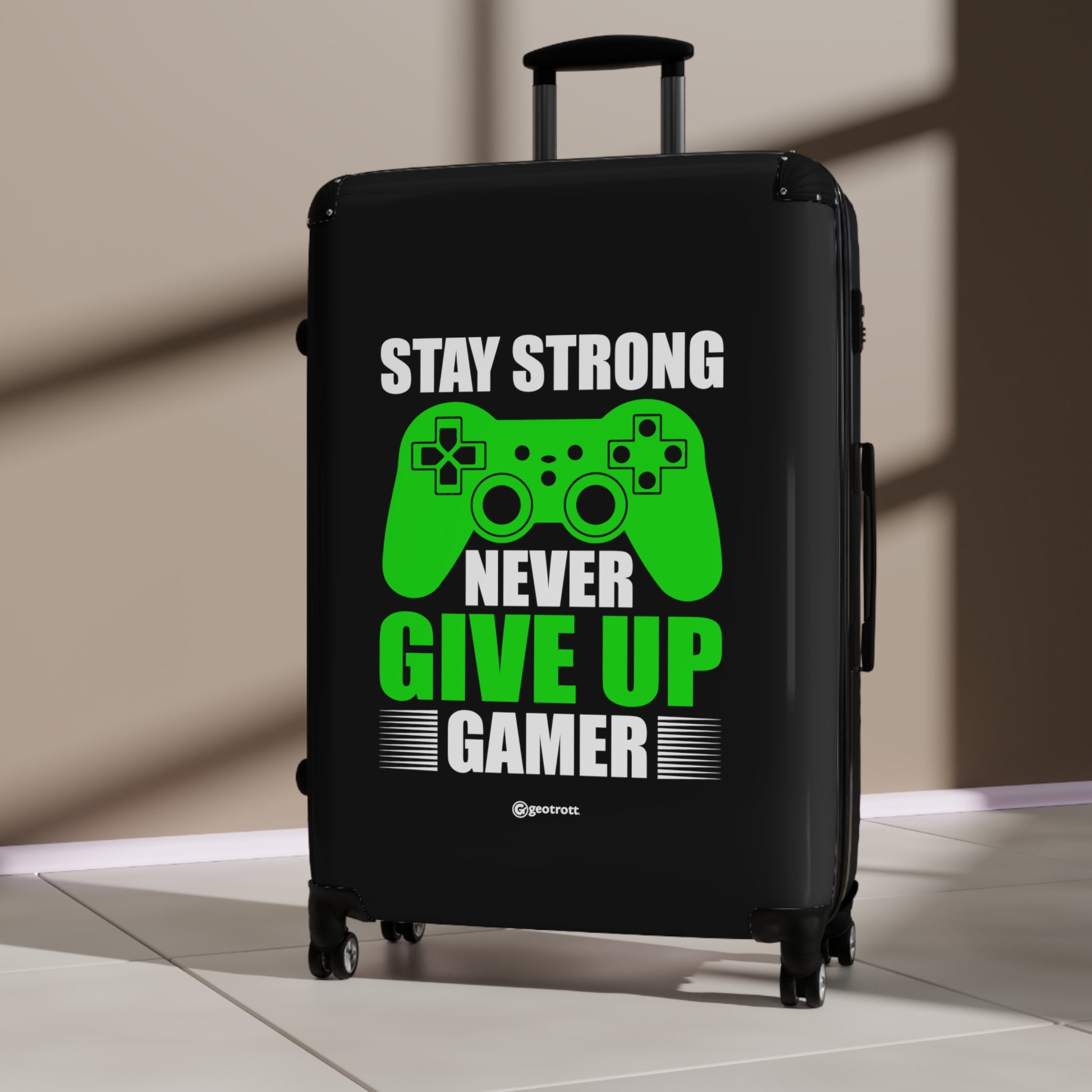 Stay Strong Never Give Up Gamer Gaming Suitcase-Bags-Geotrott