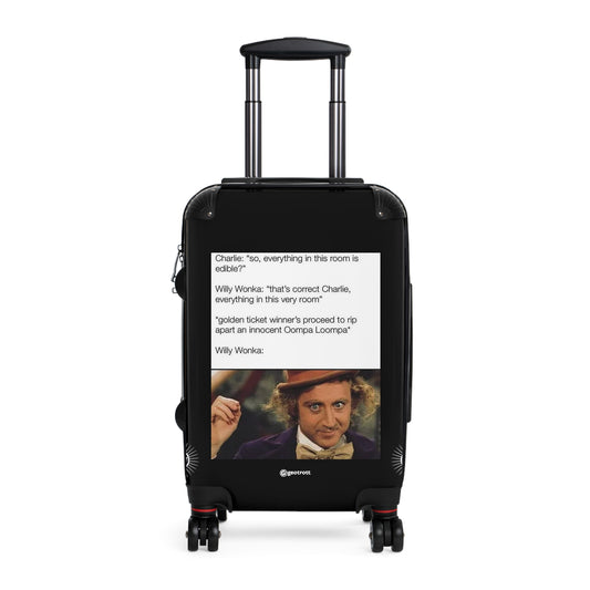 Everything in this room is Edible Willy Wonka Joke MEME Funny Inspirational Luggage Bag Rolling Suitcase Travel Accessories
