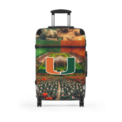 Miami University Hurricanes Football Team Luggage Bag Rolling Suitcase Spinner