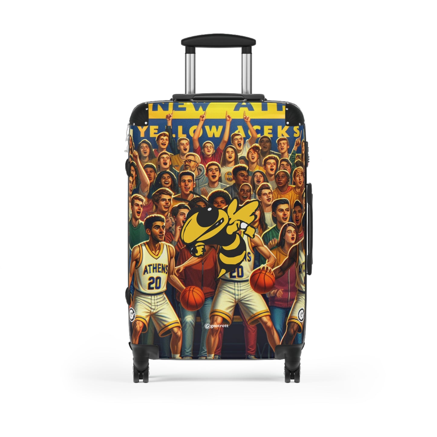 New Athens Yellow Jackets Varsity Basketball Team Luggage Bag Rolling Suitcase Spinner