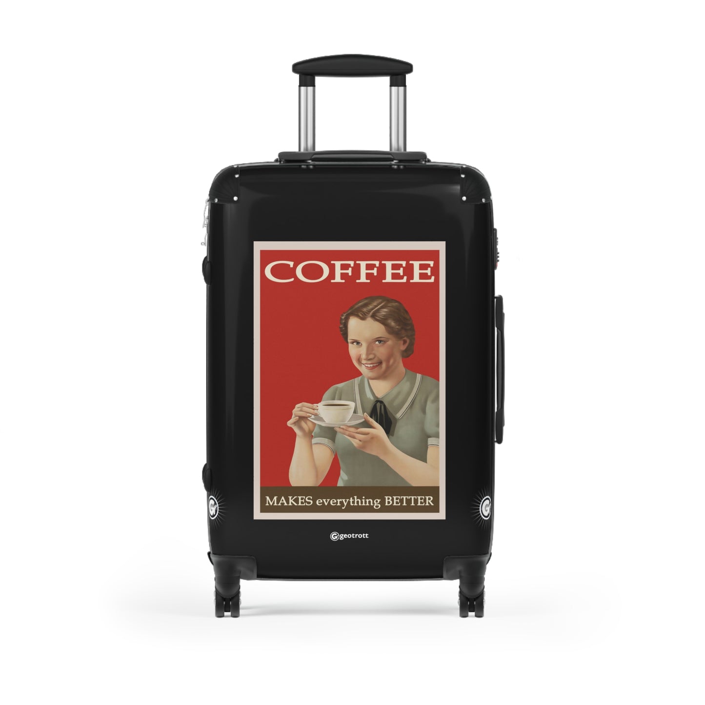 Coffee Makes everything Better Vintage Posters Retro Ad Luggage Bag Rolling Suitcase Spinner