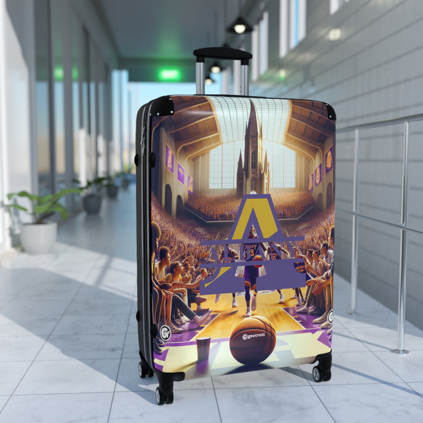 Albany Great Danes University College Teams Luggage Bag Rolling Suitcase Travel Accessories