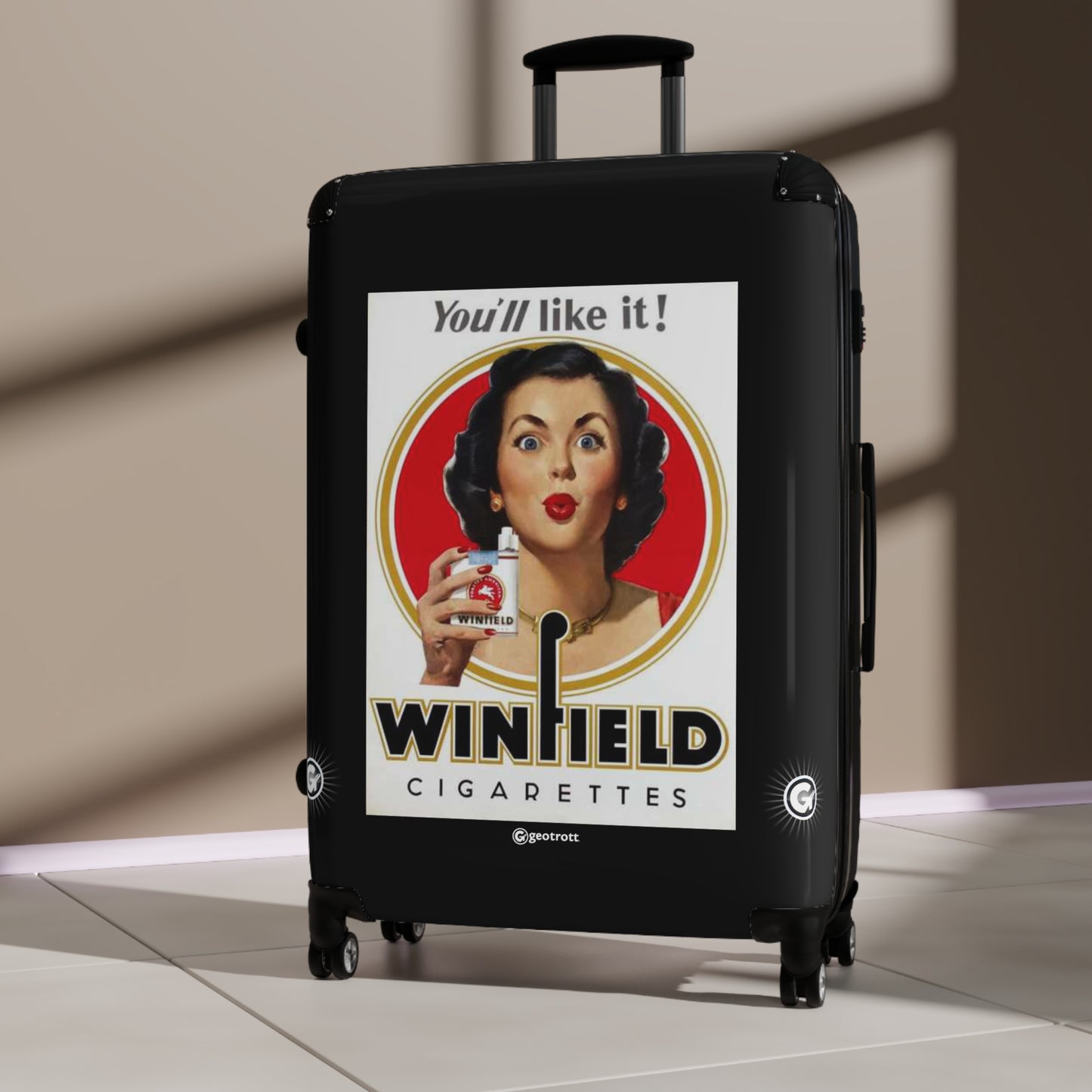 You'll like it Winfield Cigarette Vintage Posters Retro Ad Luggage Bag Rolling Suitcase Spinner