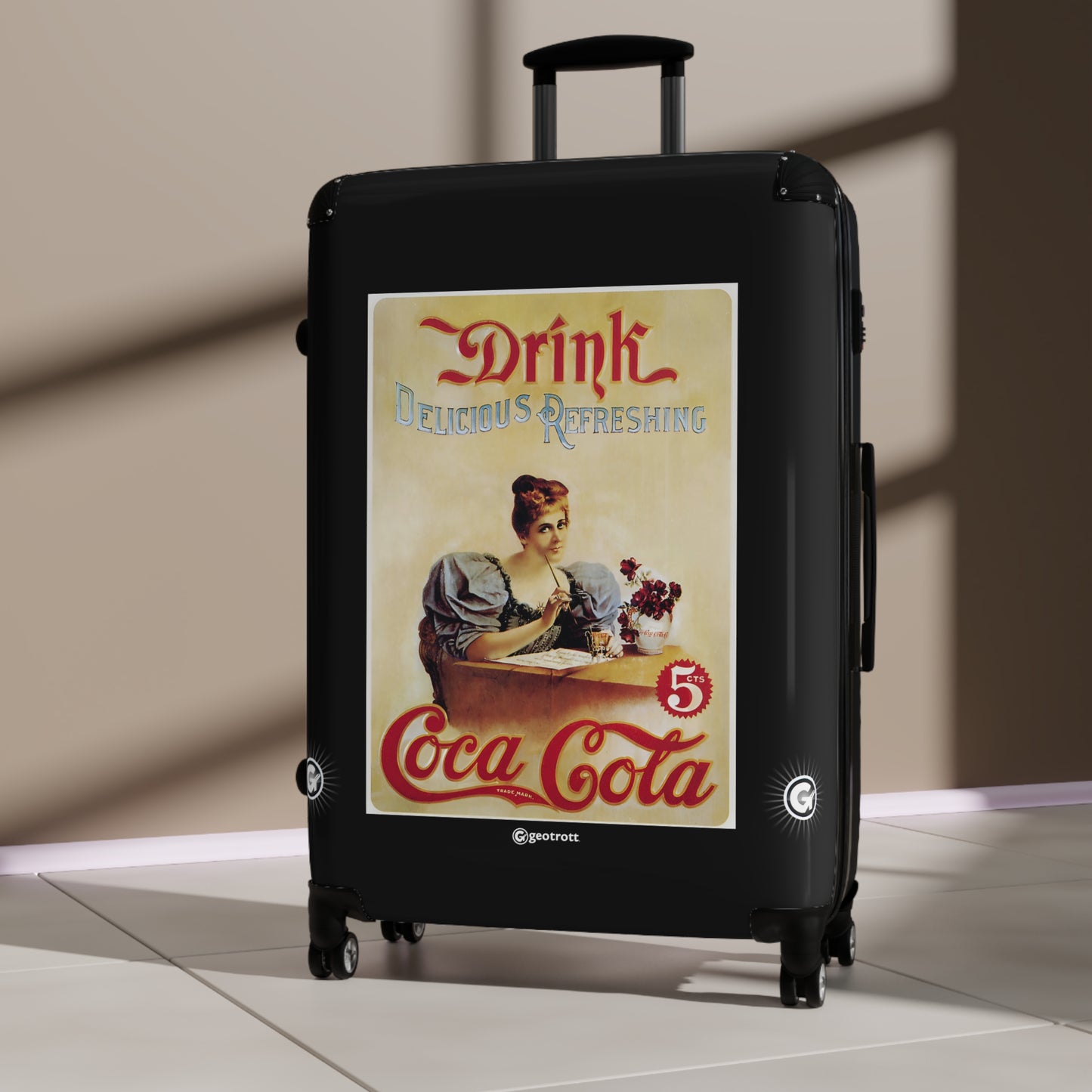 Drink Delicious Refreshing Coca-Cola Vintage Posters Retro Ad Luggage Bag Rolling Suitcase Spinner